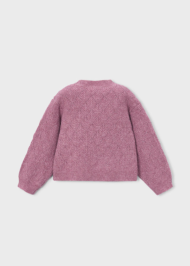 Girls Plum Textured Sweater