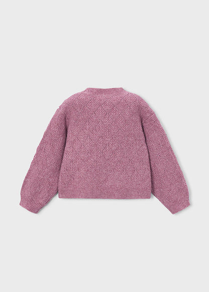 Girls Plum Textured Sweater