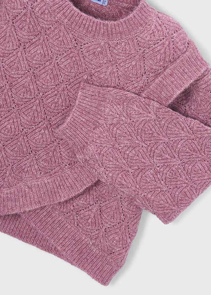 Girls Plum Textured Sweater