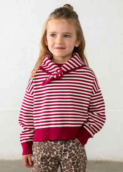 Girls Detail Sweater w/ Scarf