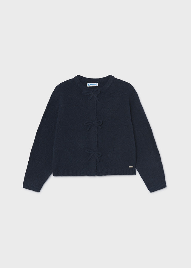 Girl Navy Knit Cardigan