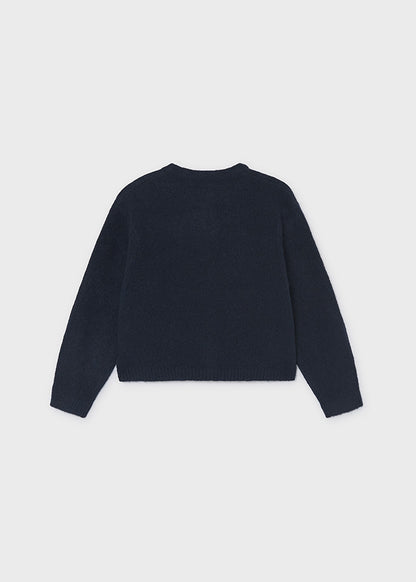 Girl Navy Knit Cardigan