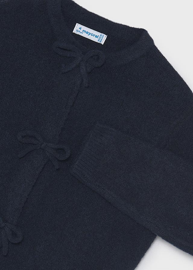 Girl Navy Knit Cardigan
