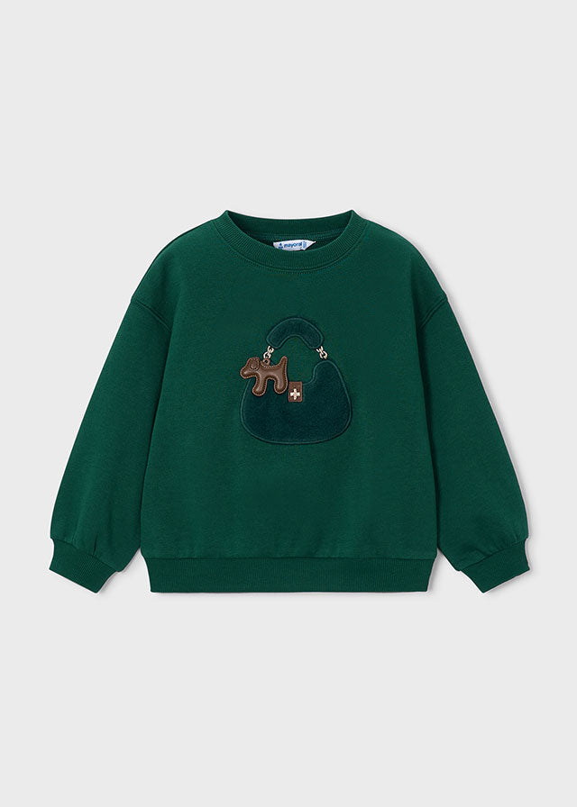 Girl Green Puppy Sweatshirt