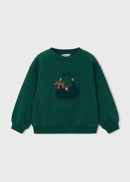 Girl Green Puppy Sweatshirt