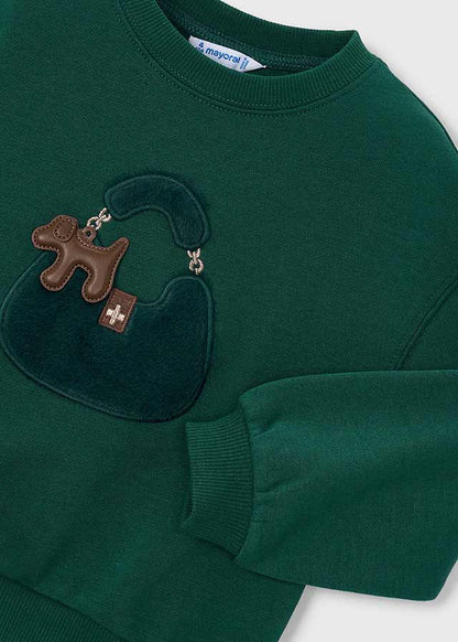 Girl Green Puppy Sweatshirt