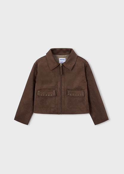 Girls Cocoa Suede Jacket