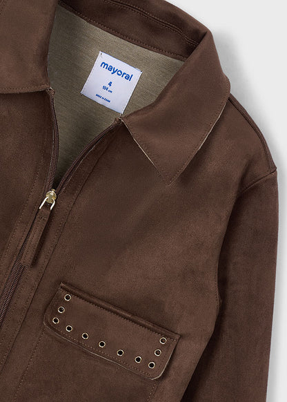 Girls Cocoa Suede Jacket