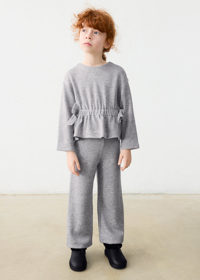 Girl Silver Knit Pant Set