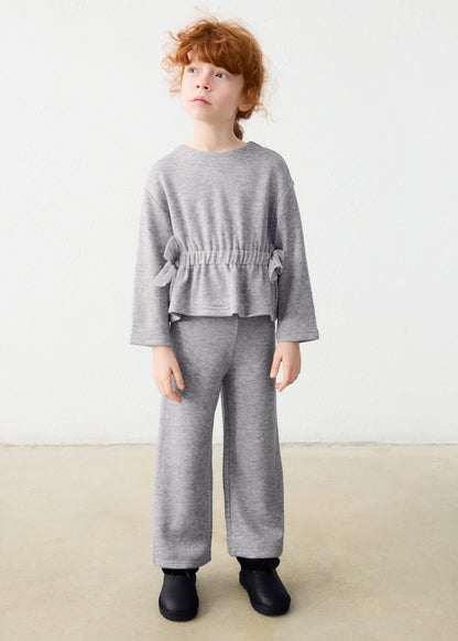 Girl Silver Knit Pant Set