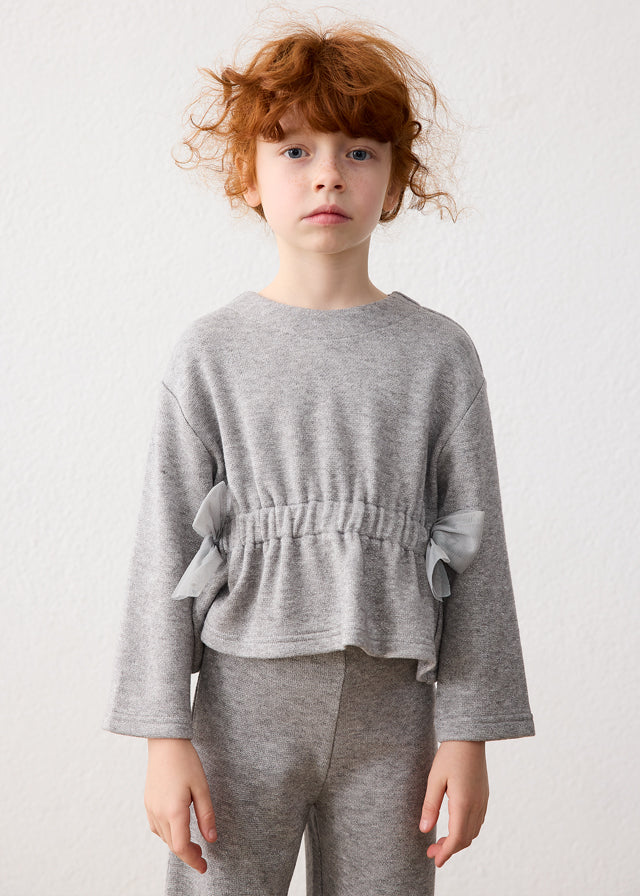 Girl Silver Knit Pant Set