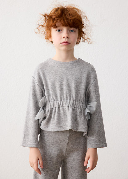 Girl Silver Knit Pant Set
