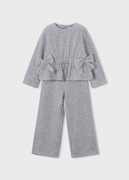 Girl Silver Knit Pant Set