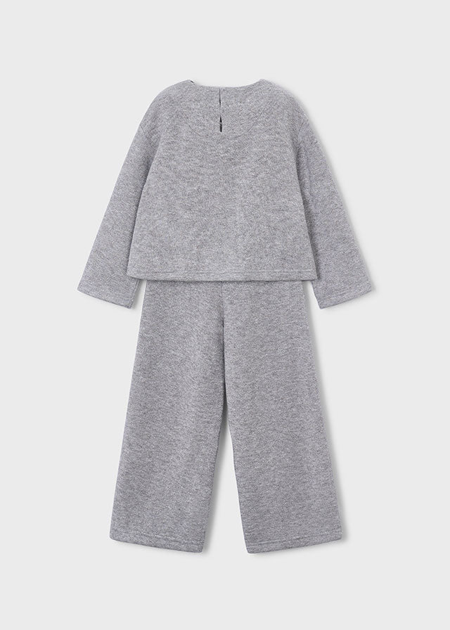Girl Silver Knit Pant Set