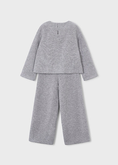 Girl Silver Knit Pant Set