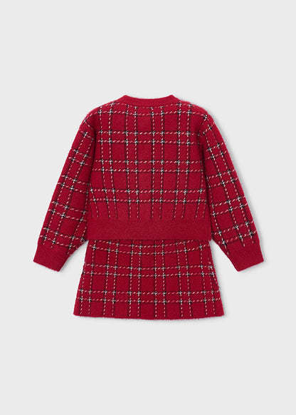 Girls Classic Plaid Tricot Skirt Set