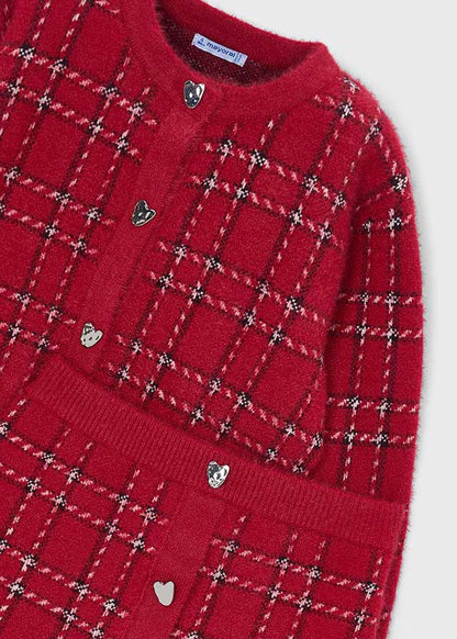 Girls Classic Plaid Tricot Skirt Set