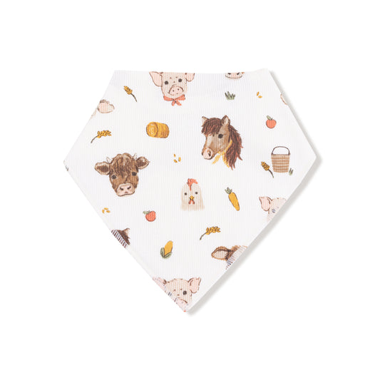 Vintage Baby Farm Animals Bandana Bib