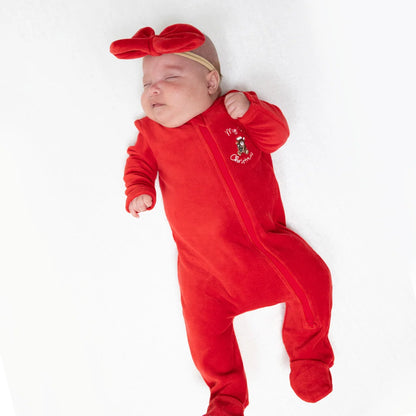 First Christmas Velour Uni Footie