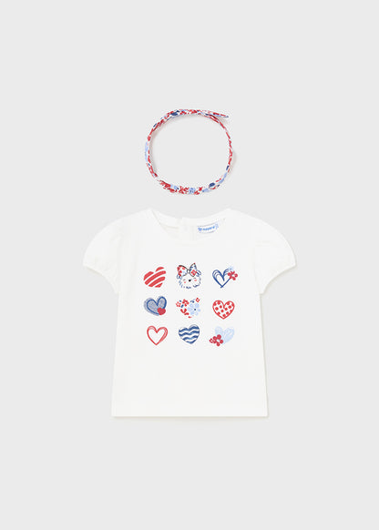 Baby Girl T-Shirt With Floral Headband