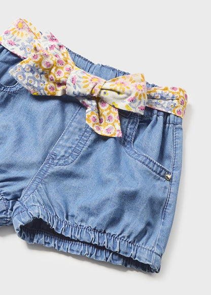 Baby Girl Floral Belted Shorts