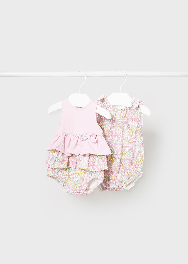 Pink Floral Newborn Romper Set