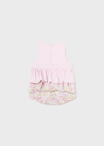 Pink Floral Newborn Romper Set