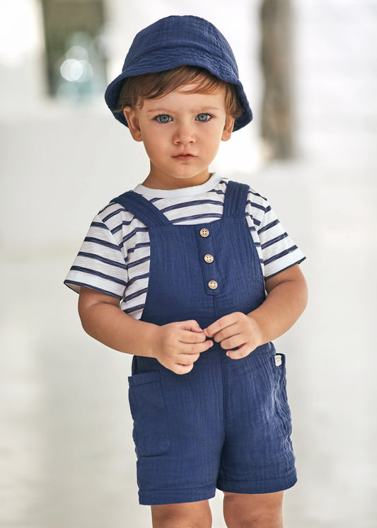 Baby Boy Linen Overall Set