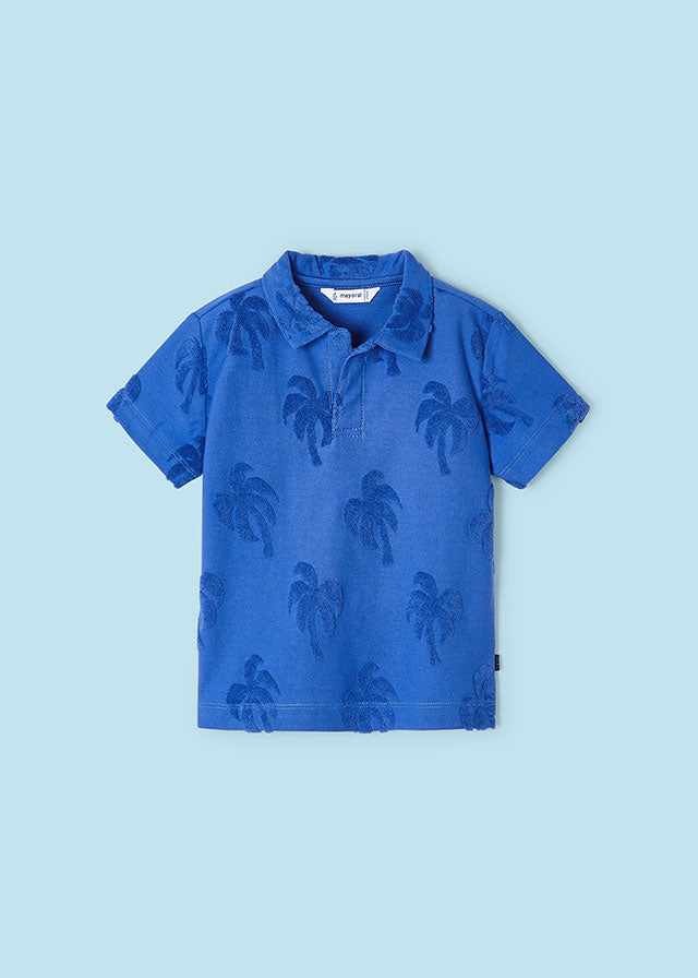 Blue Palm Tree Polo Shirt