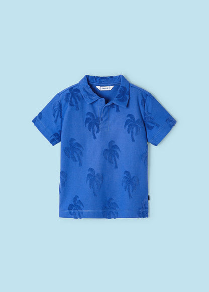 Blue Palm Tree Polo Shirt