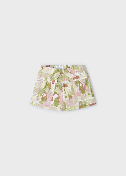 Girls Green Palm Tree Shorts