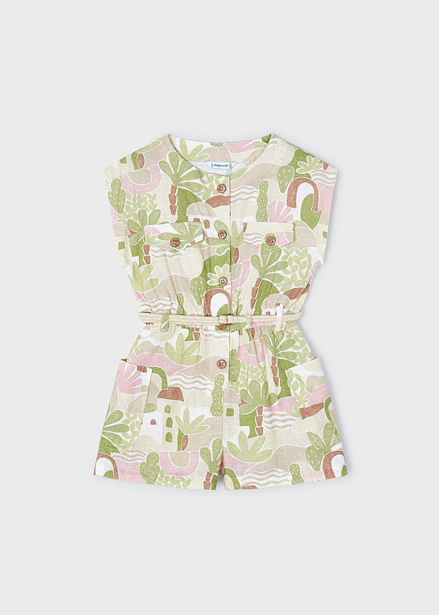 Cactus Printed Cotton Romper