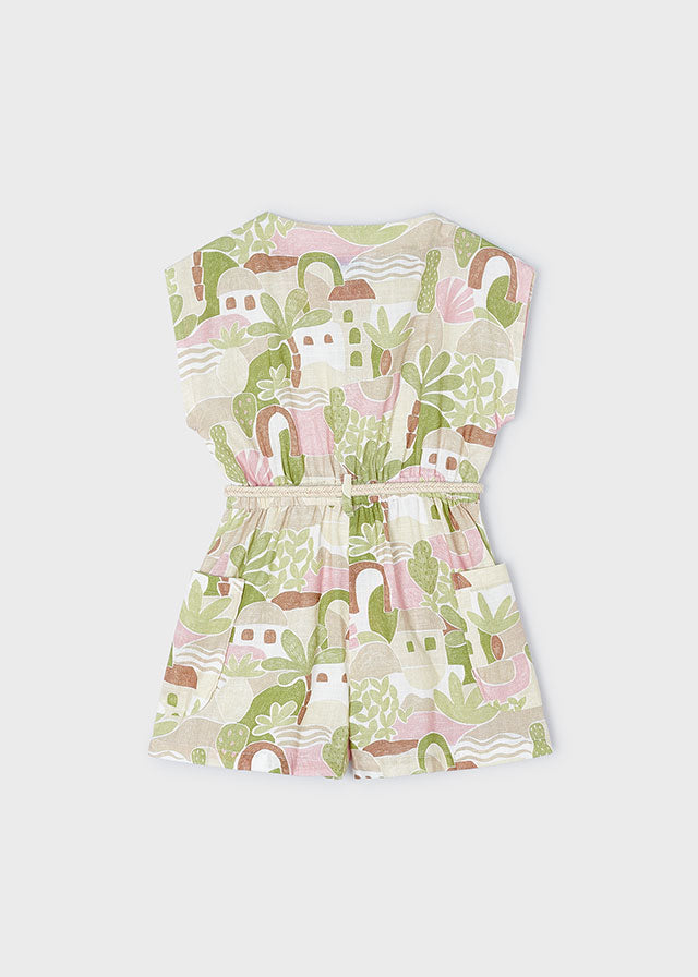 Cactus Printed Cotton Romper