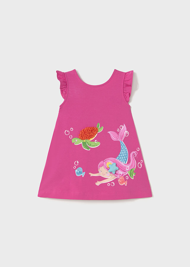 Mayoral-Younger Girls Pink Cotton Mermaid Dress