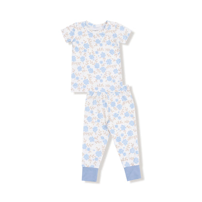 Baby Blue Floral S/s Loungewear Set