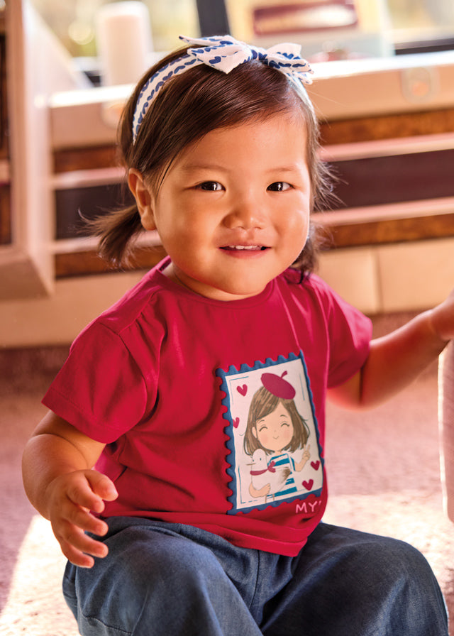 Infant Girl Printed Shirt w/ Headband