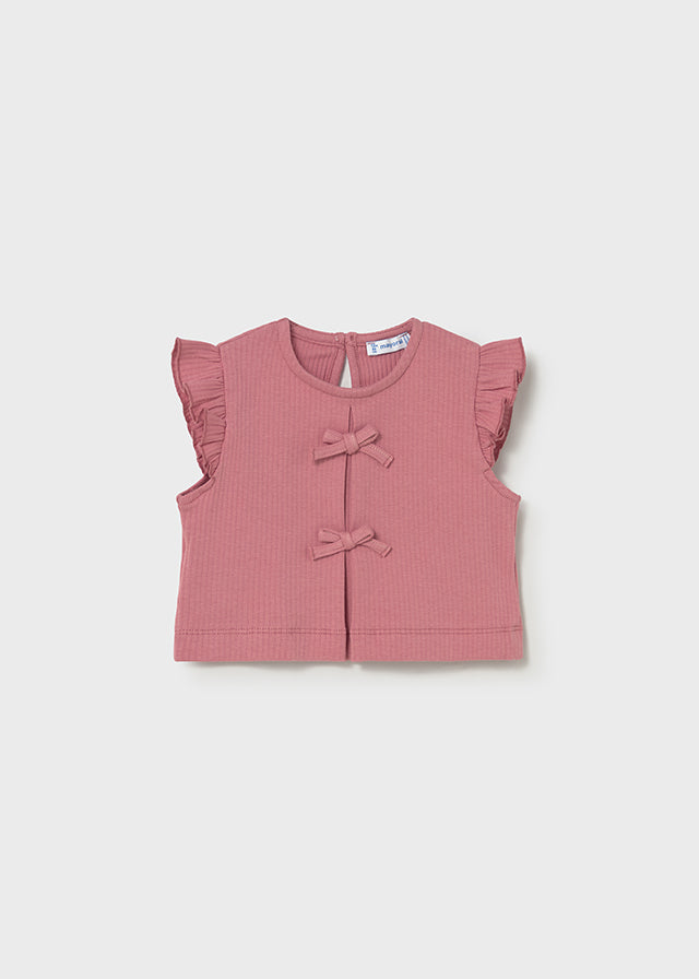 Infant Girl Blush Rib Knit Top
