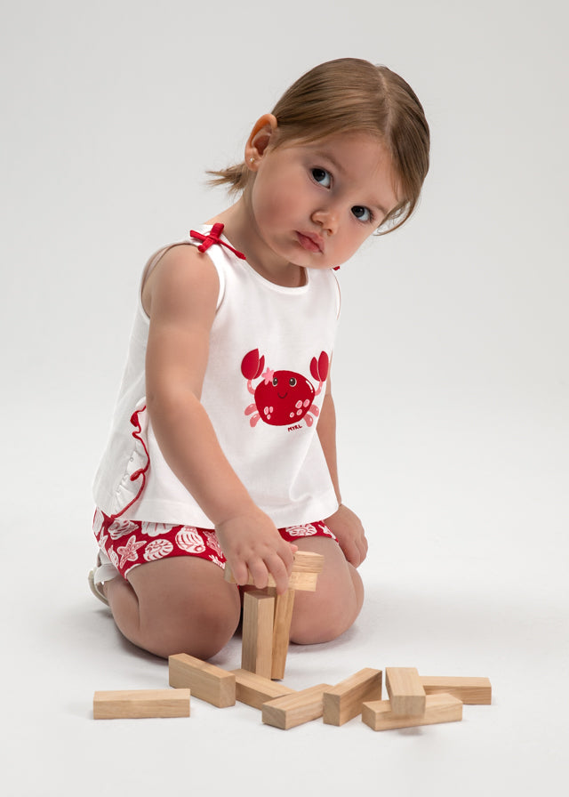 Infant Girl Coral Inspired Set
