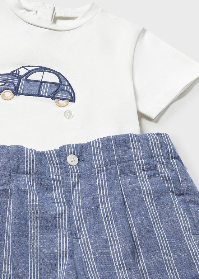 Infant Boy Striped Linen Set