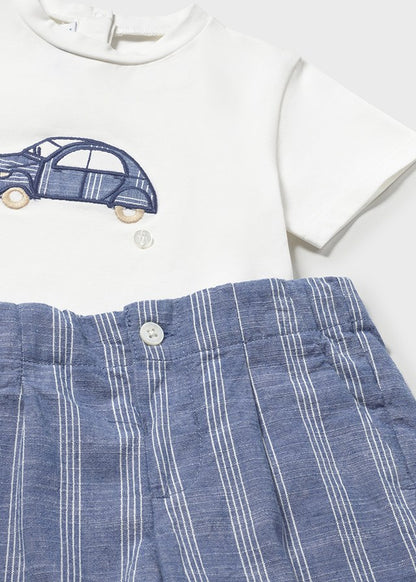 Infant Boy Striped Linen Set