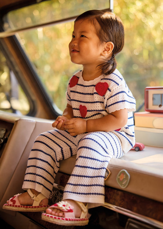 Infant Girl Knit Pant Heart Set