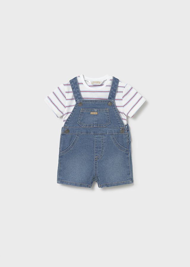 Infant 2Pc Denim Romper Set