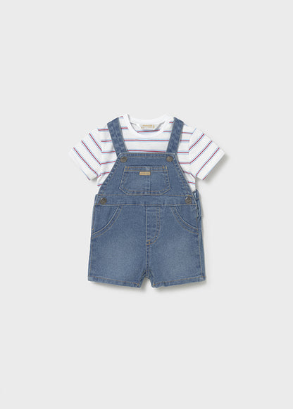 Infant 2Pc Denim Romper Set