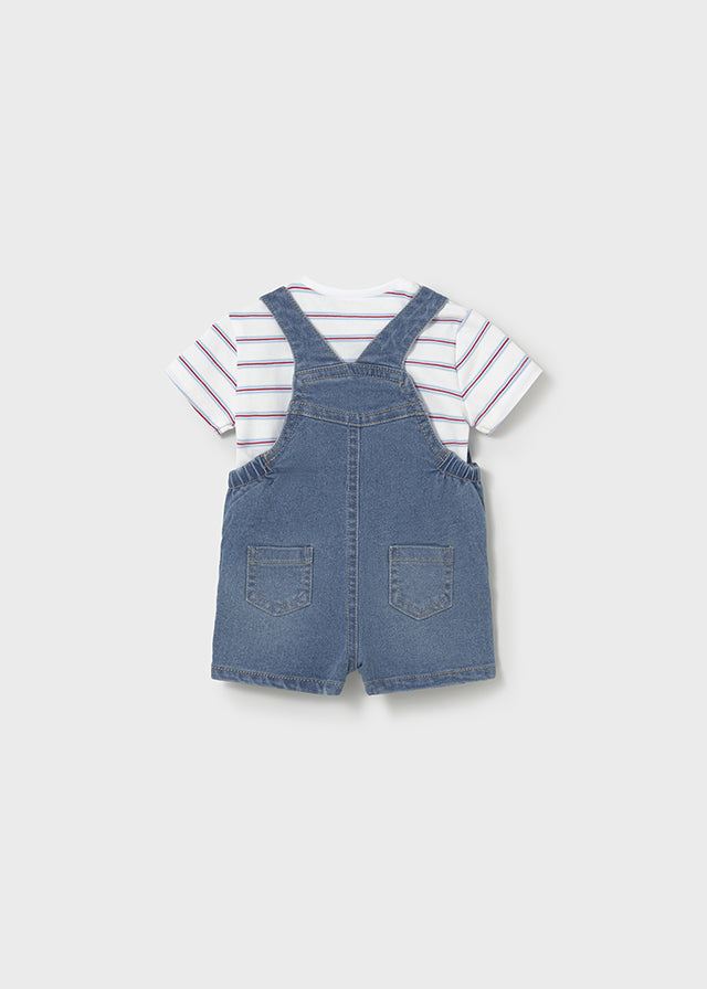 Infant 2Pc Denim Romper Set