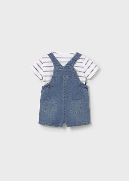 Infant 2Pc Denim Romper Set