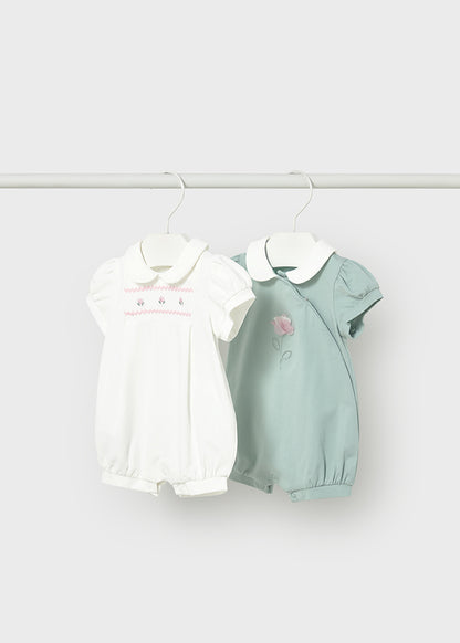 NB Girl 2Pk Delicate Romper Set