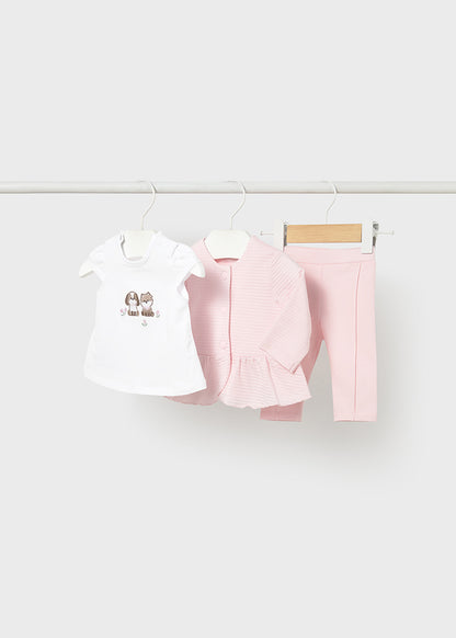 NB Girl Pink 3pc Set