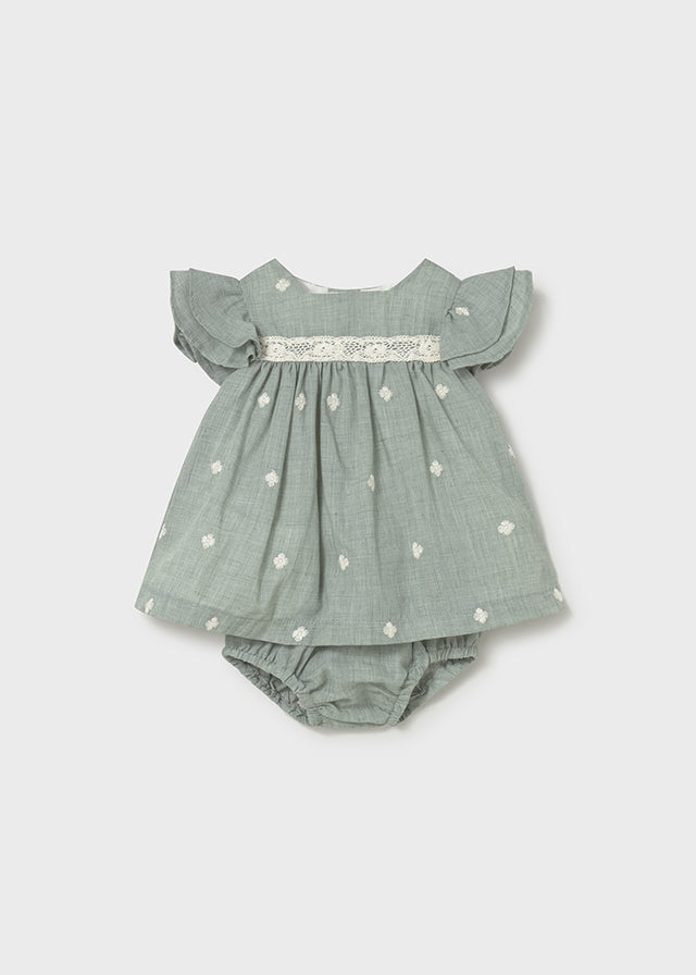Infant Girl Mint Embroidered Dress