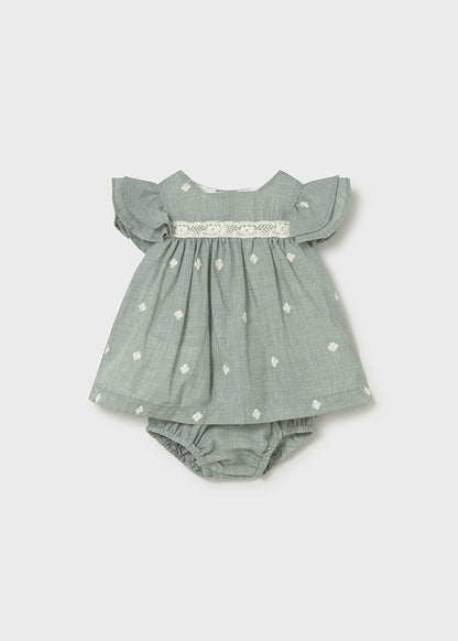 Infant Girl Mint Embroidered Dress