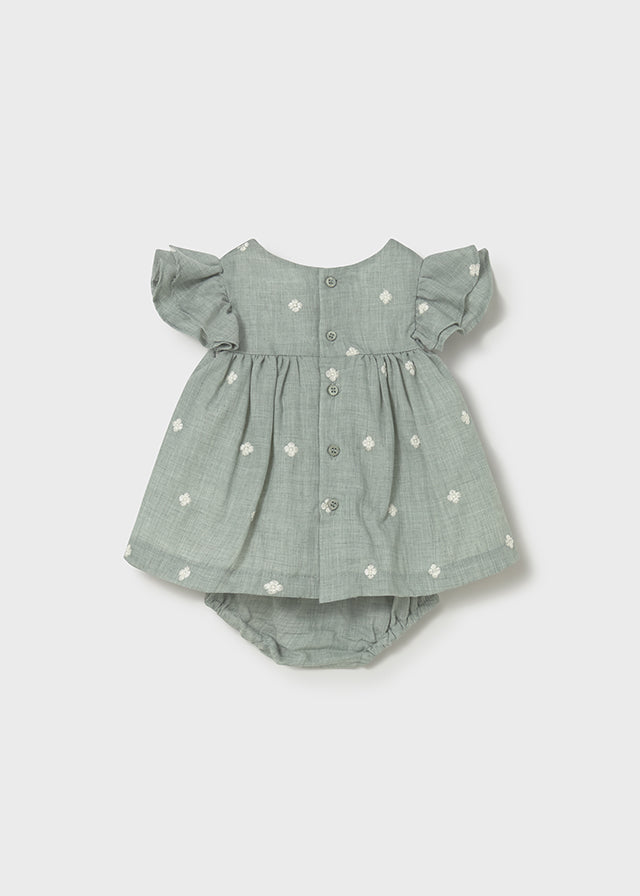 Infant Girl Mint Embroidered Dress